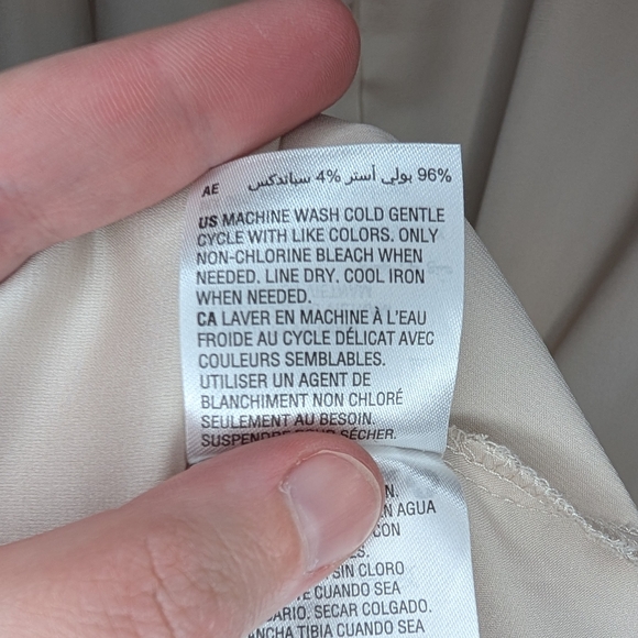 AND NOW THIS Cream Satin Dress with Tie - Picture 7 of 8